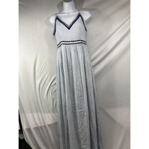 Japna Stripped Blue and White Maxi Dress Size S